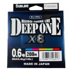 サンライン ディープワン×8　200ｍ　0.6号　SUNLINE 8本組 PEライン DEEP ONE マルチカラー