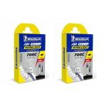 【2本セット】MICHELIN(ミシュラン) AIRCOMP ULTRA LIGHT TUBE A1(エアコンプ ウルトラライト チューブ) 60mm 700×18-25C 軽量ブチルチューブ